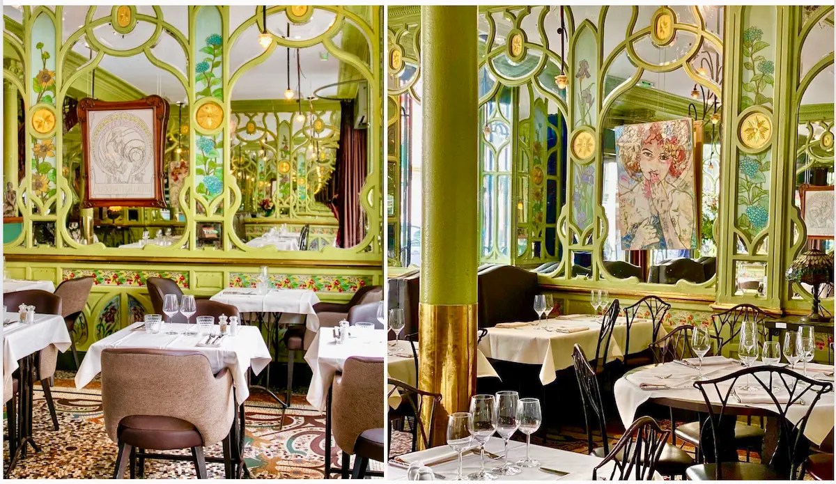 Ce splendide restaurant Art Nouveau qui date de 1906 propose un menu à
