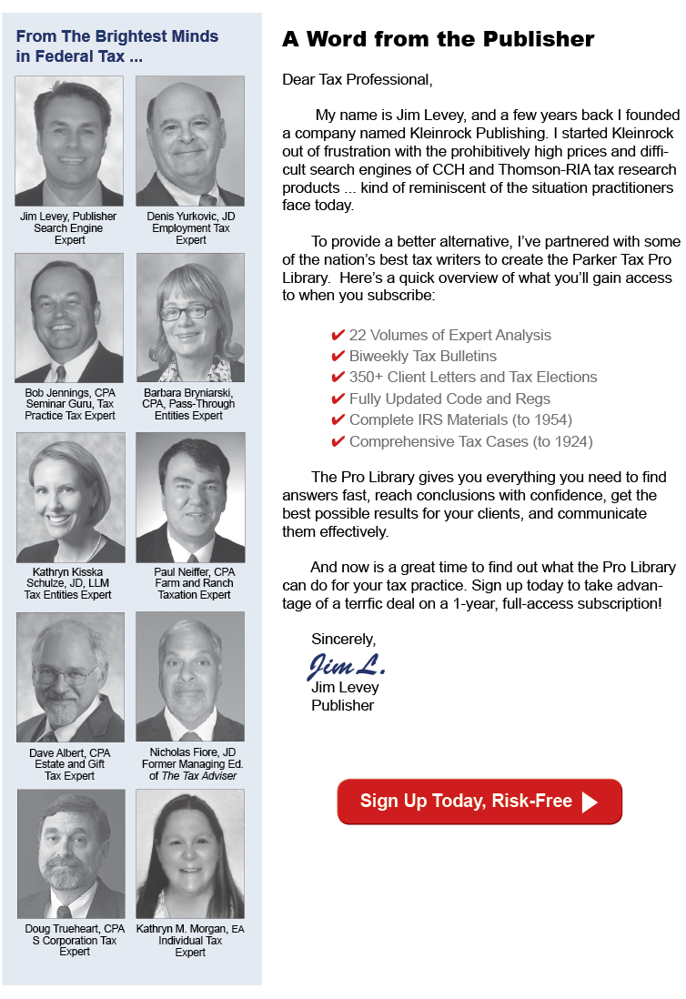 Tax Research Solutions Parker Tax Publishing Product Information