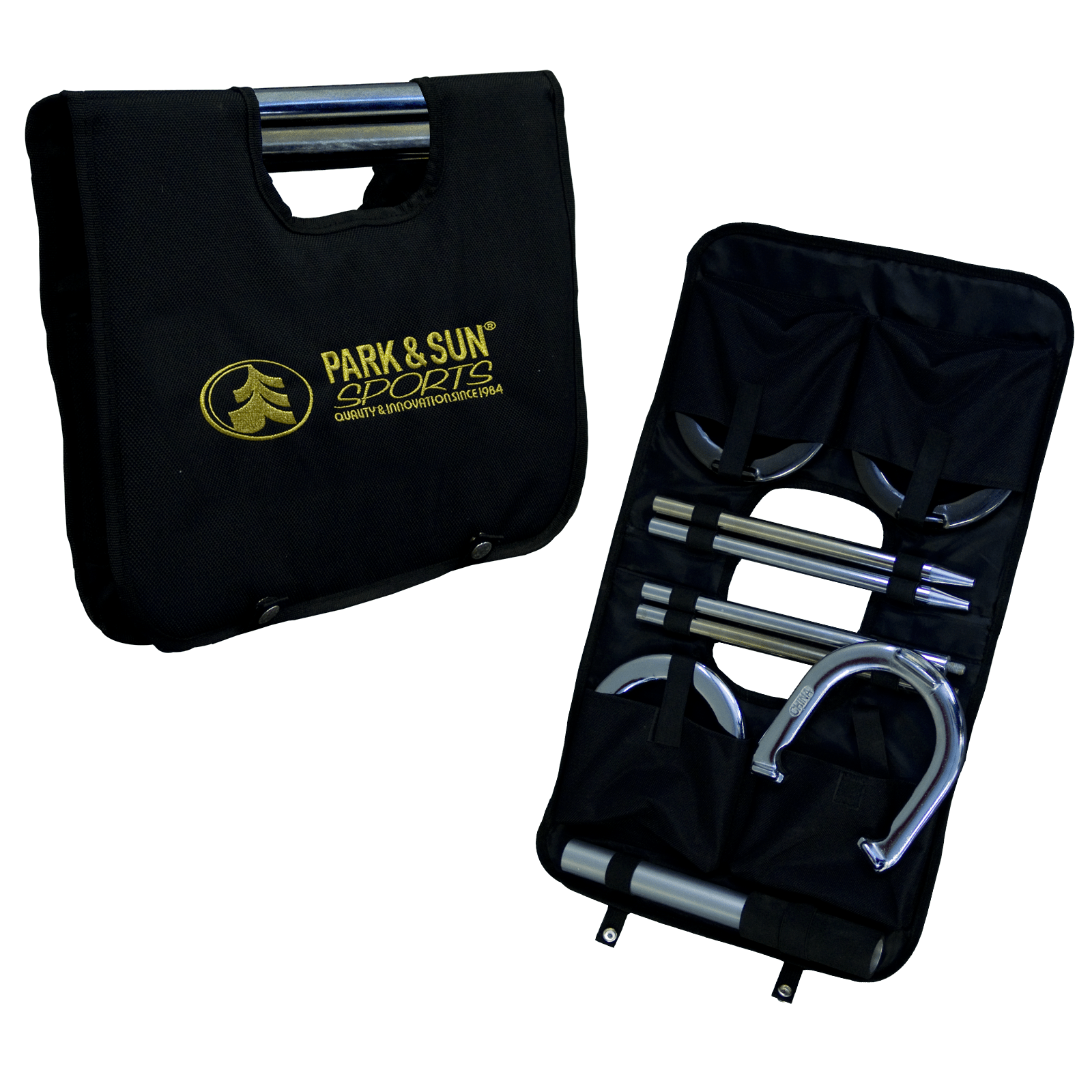 Complete Pro Level Outdoor Steel Horseshoe Set Park and Sun Sports