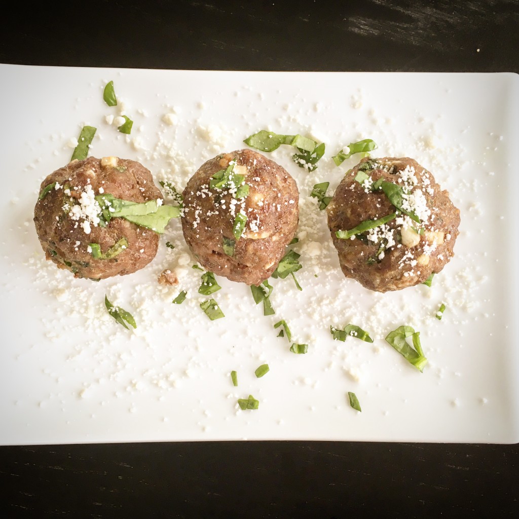 Spinach and Goat Cheese Stuffed Meatballs! Parmesan Princess