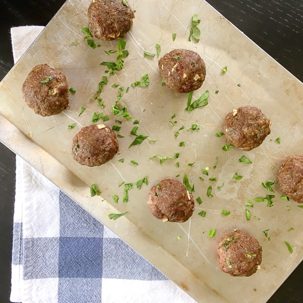 Spinach and Goat Cheese Stuffed Meatballs! Parmesan Princess