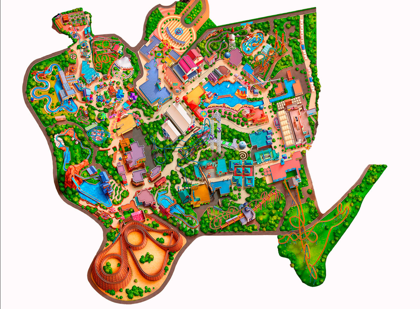 Mapa Planea tu visita desde hoy Parque Warner