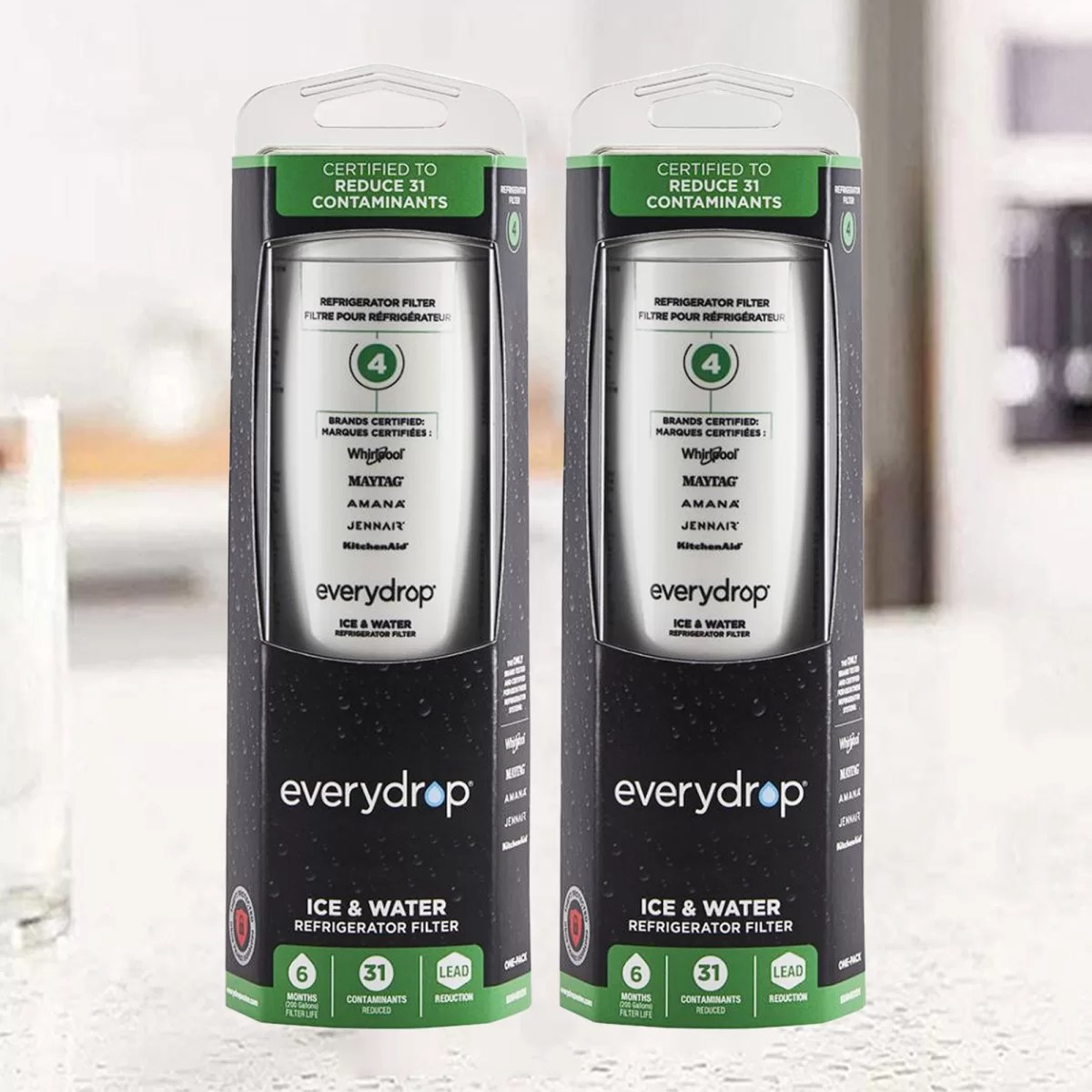 2Pack Everydrop by Whirlpool Refrigerator Water Filter 4 EDR4RXD1