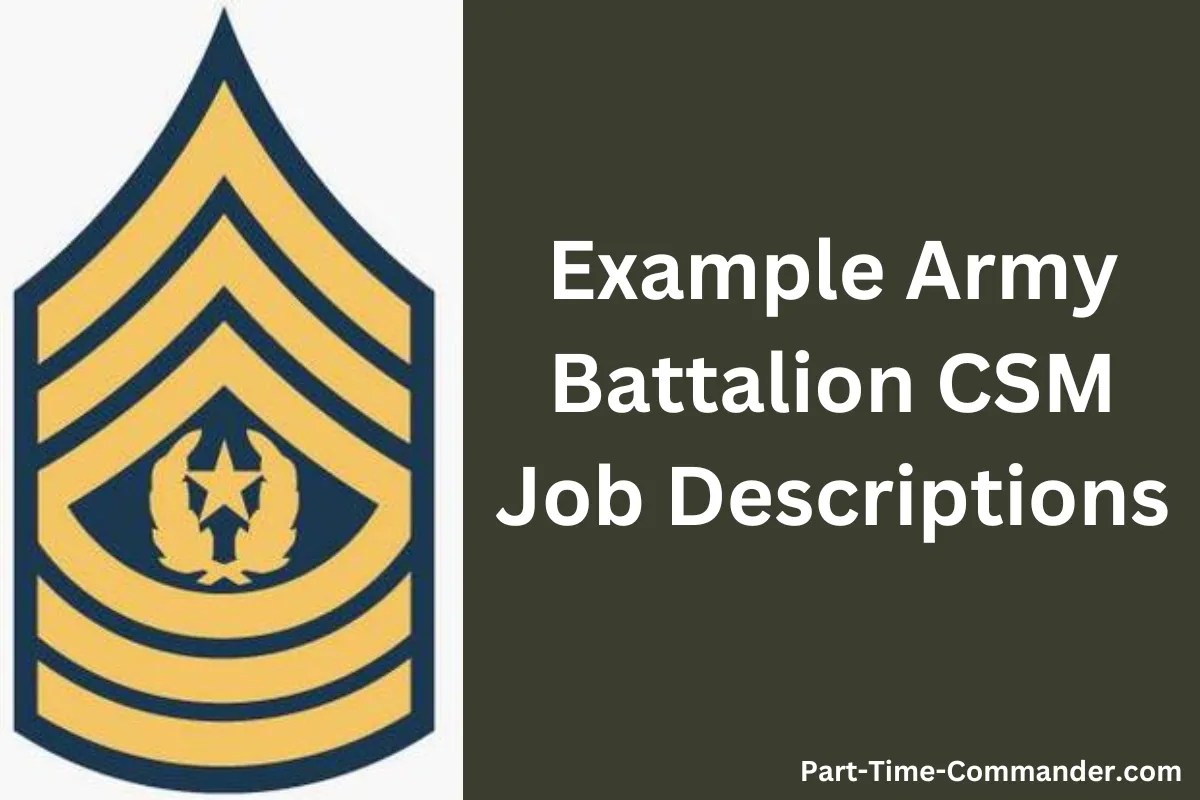 Top 5 Example Army Battalion CSM Job Descriptions
