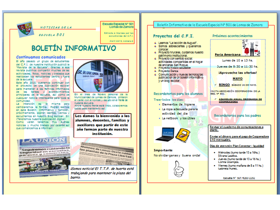 Partes de un Boletín