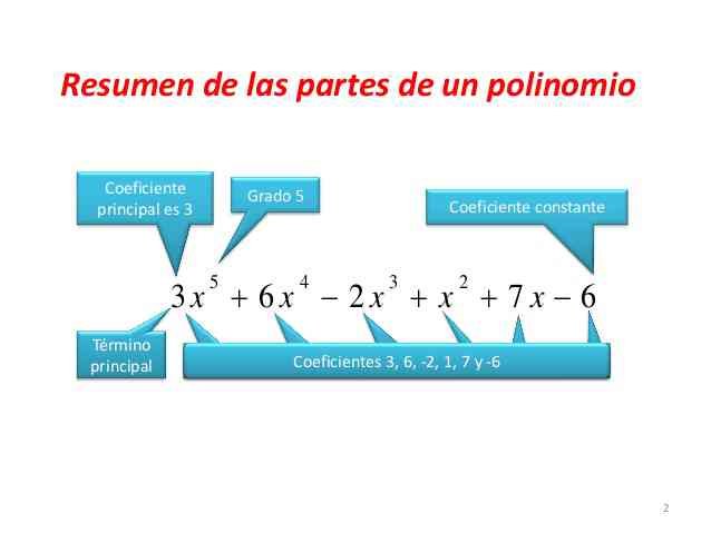 Partes del polinomio