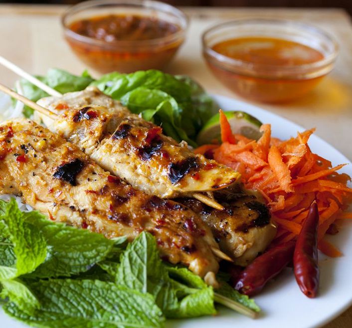 Grilled Lemongrass Chicken with Vietnamese Rice Noodle Salad Partial