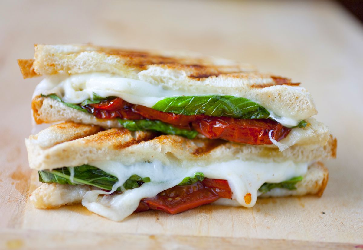 Caprese Grilled Cheese Sandwich with Balsamic Roasted Tomatoes