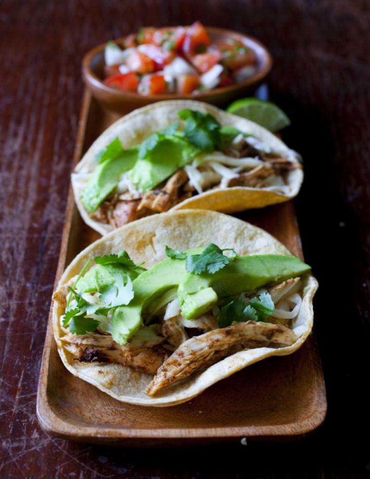 Roasted Chicken Tacos with Manchego Cheese and Avocado Partial