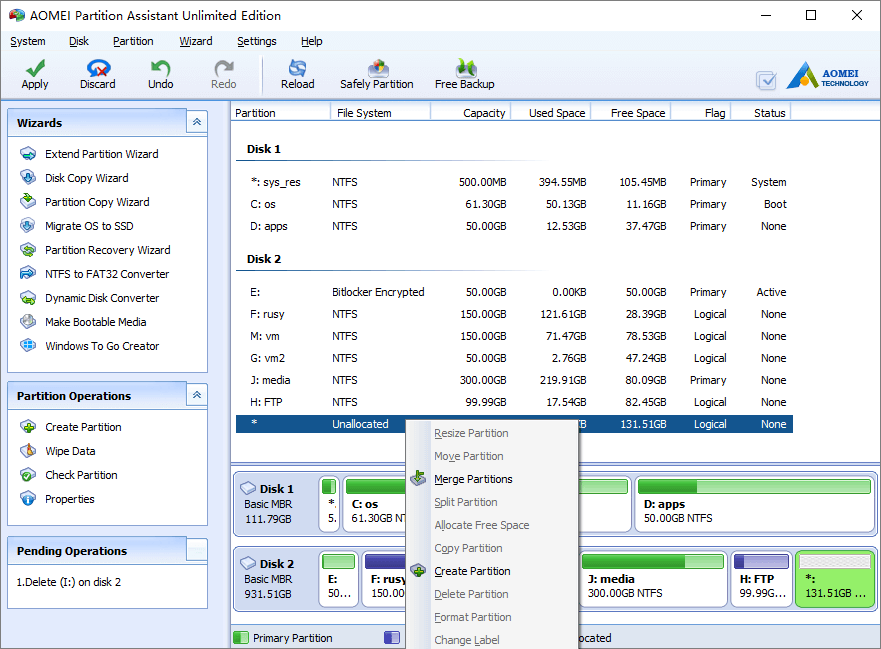 How to create partition with Partition Magic Server?