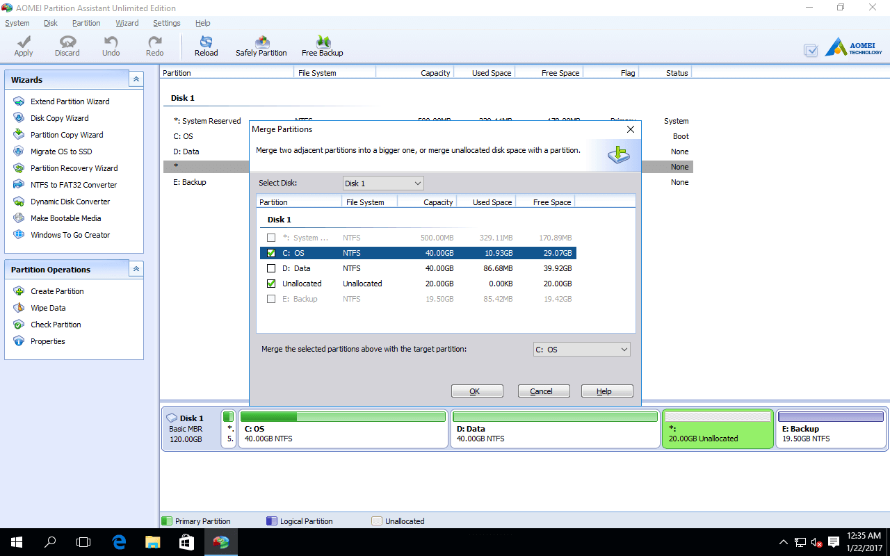 Easy method to add space to C drive in Windows Server 2016.