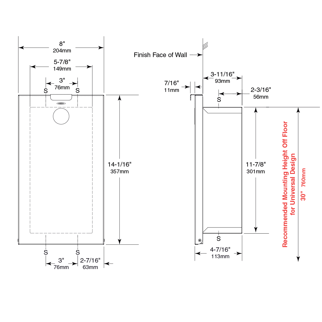 Sanitary Napkin Disposal Sign