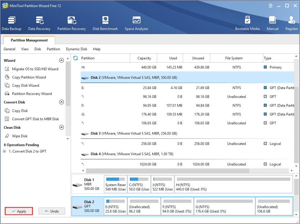 Free Convert MBR to GPT Without Data Loss MiniTool Partition Wizard