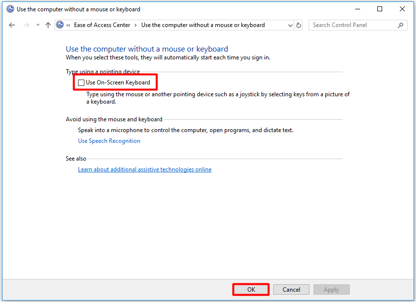 The Guide to Prevent OnScreen Keyboard from Popping up MiniTool