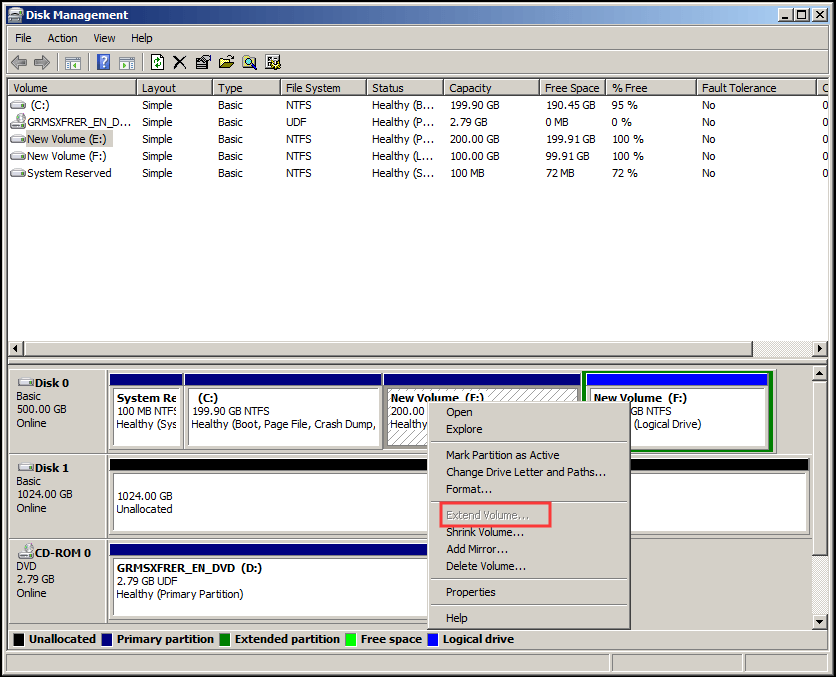 Windows 10 extend volume greyed out kumalpine