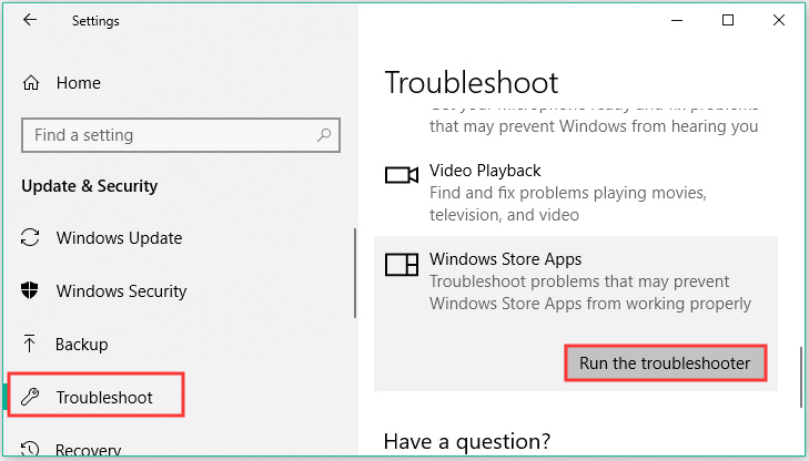 Windows apps Troubleshooter_ Run the troubleshooter.