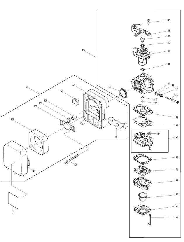 Makita RBC414U Petrol 40.2cc Brush Cutter Spare Parts Part Shop Direct