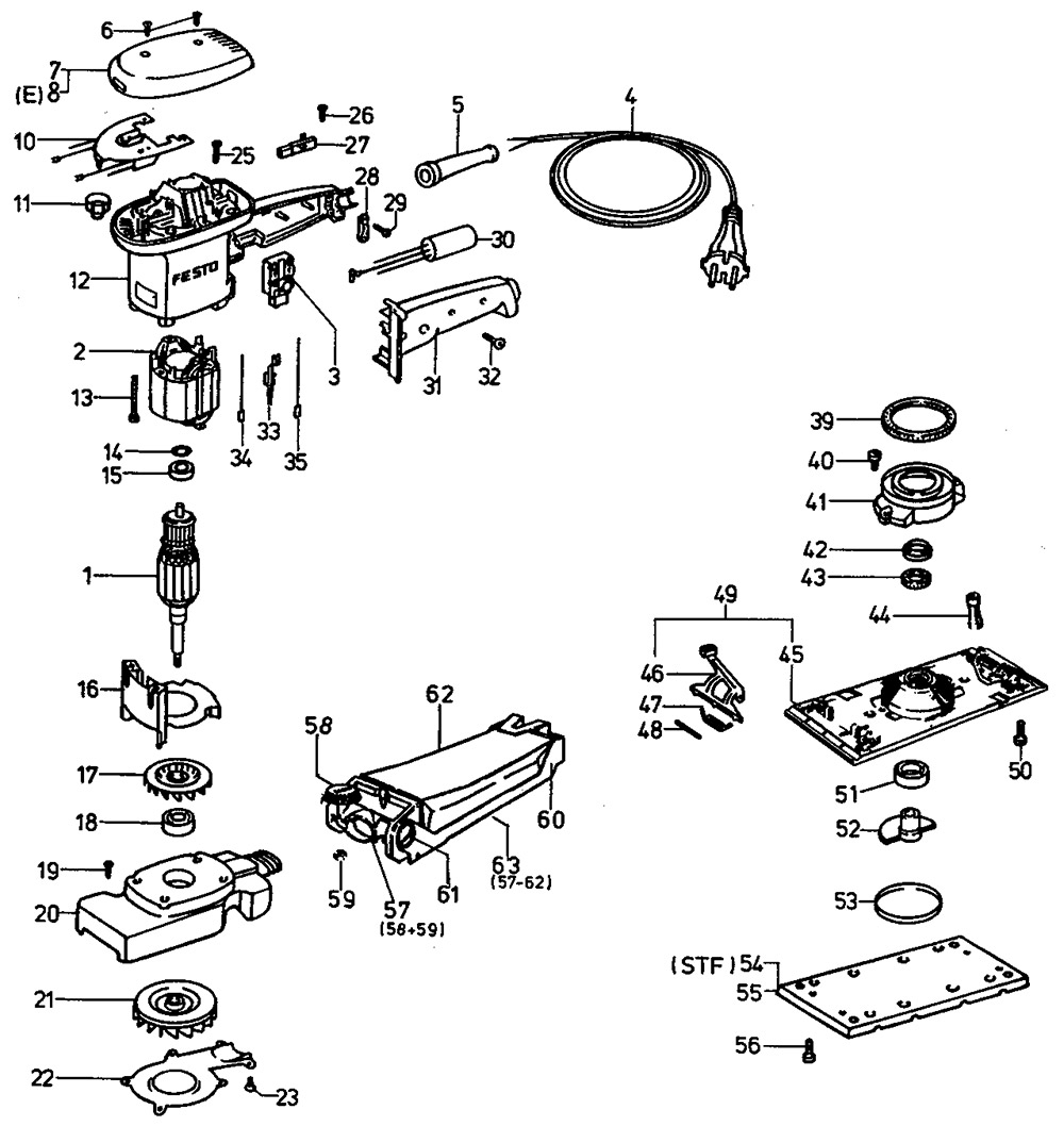 Festool 487215 Rs 3 E Third Sheet Sander Spare Parts Part Shop Direct