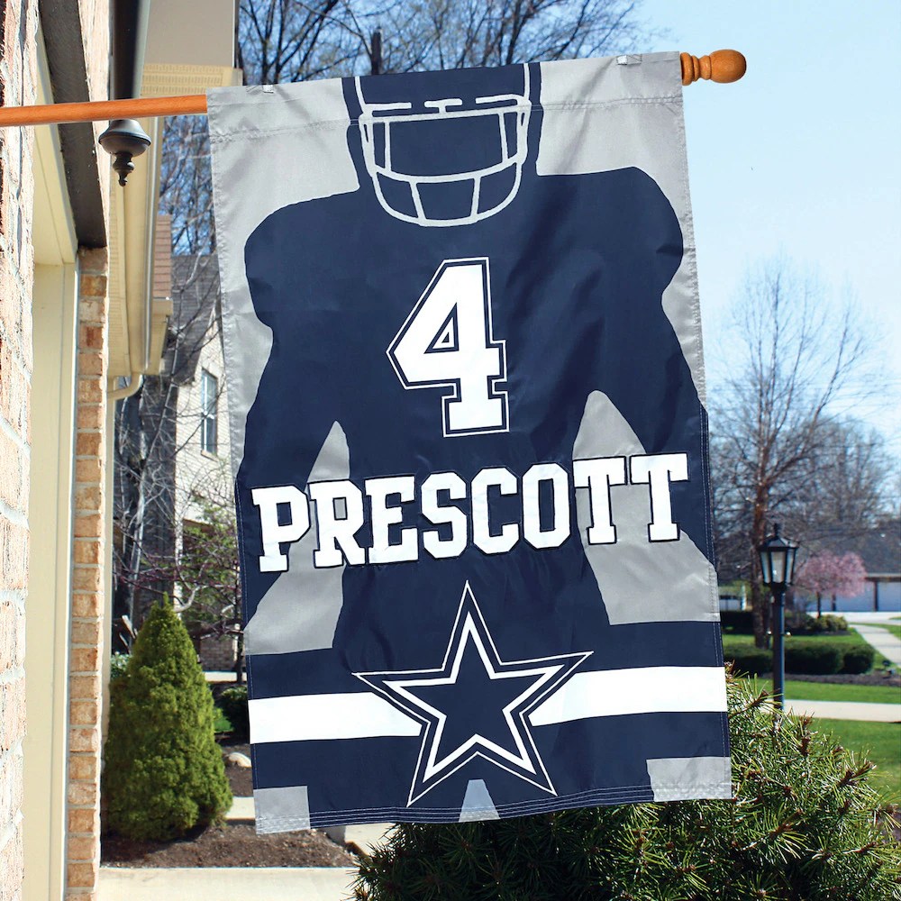Dak Prescott Silhouette Banner Flag