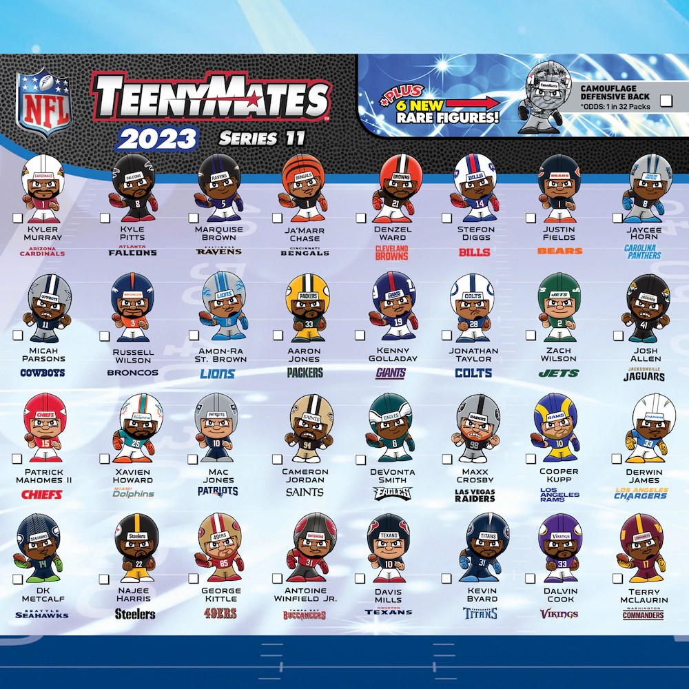 4 Blind Packs, TeenyMates NFL 2023