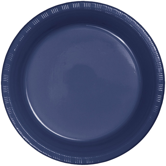 Navy Blue Premium 9inch Plastic Plates Party at Lewis Elegant Party
