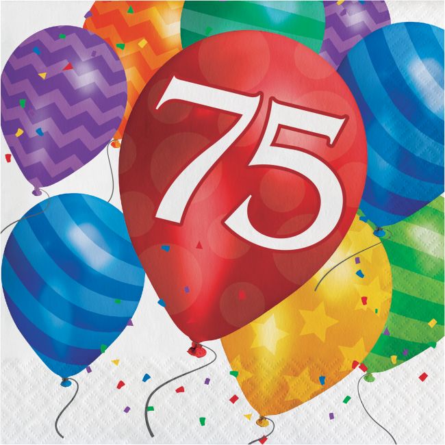 Balloon Blast 75th Birthday Lunch Napkins Party at Lewis Elegant Party