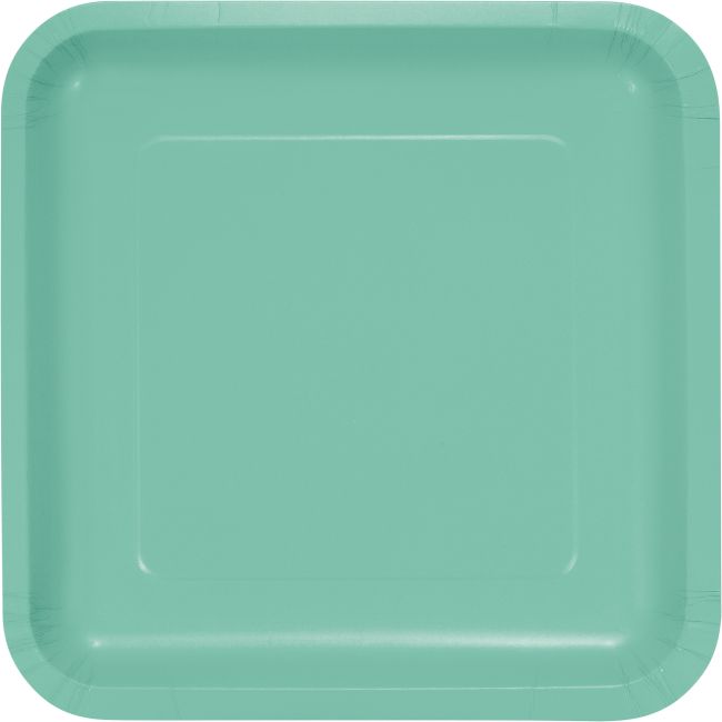Fresh Mint Green 9inch Square Deep Dish Paper Plates Party at Lewis