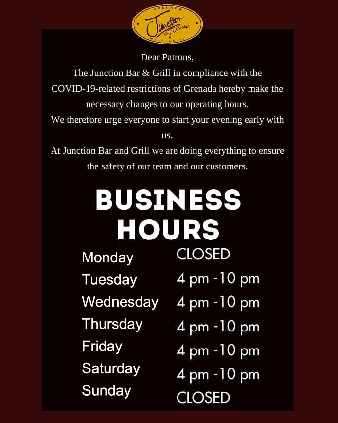 The Junction Bar & Grill New operating hours
