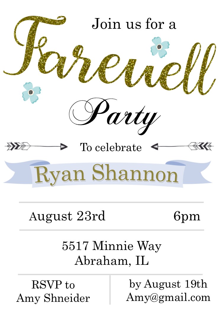 Going Away Party Invitations Invitation Card