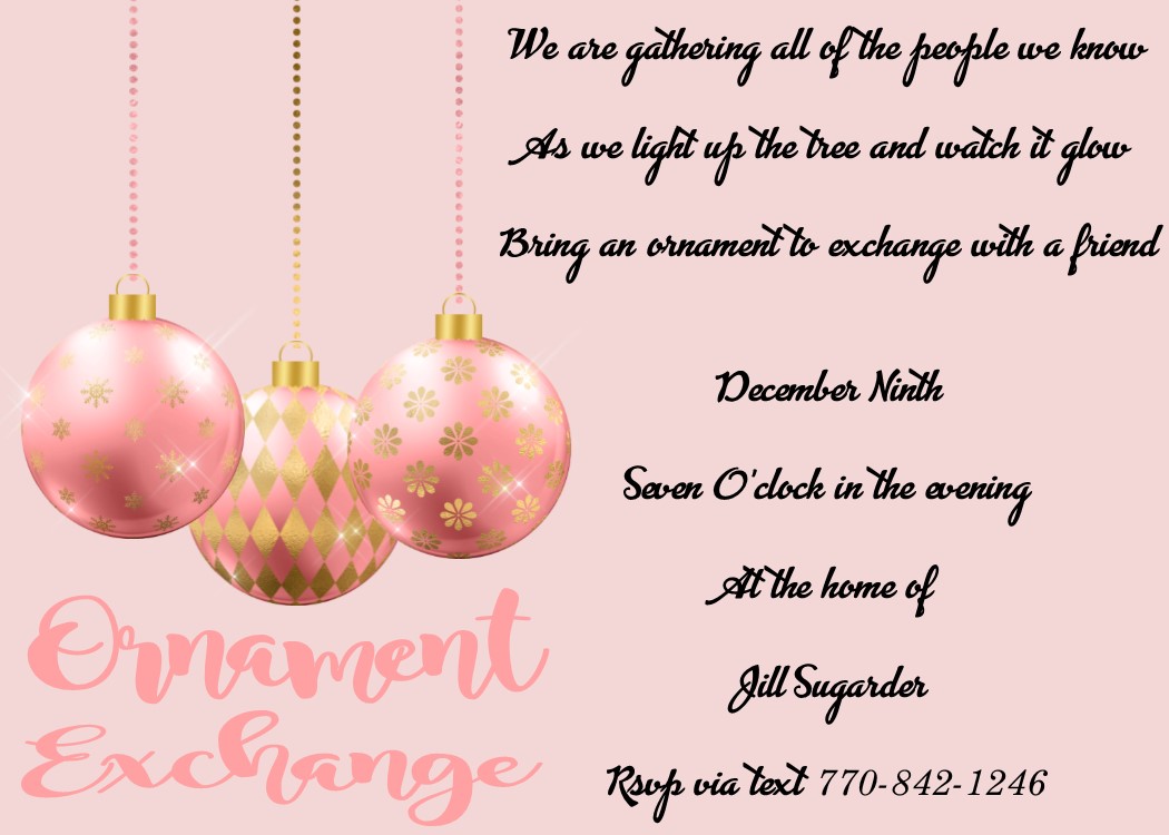 Ornament / Gift Exchange Christmas Party Invitations 2021