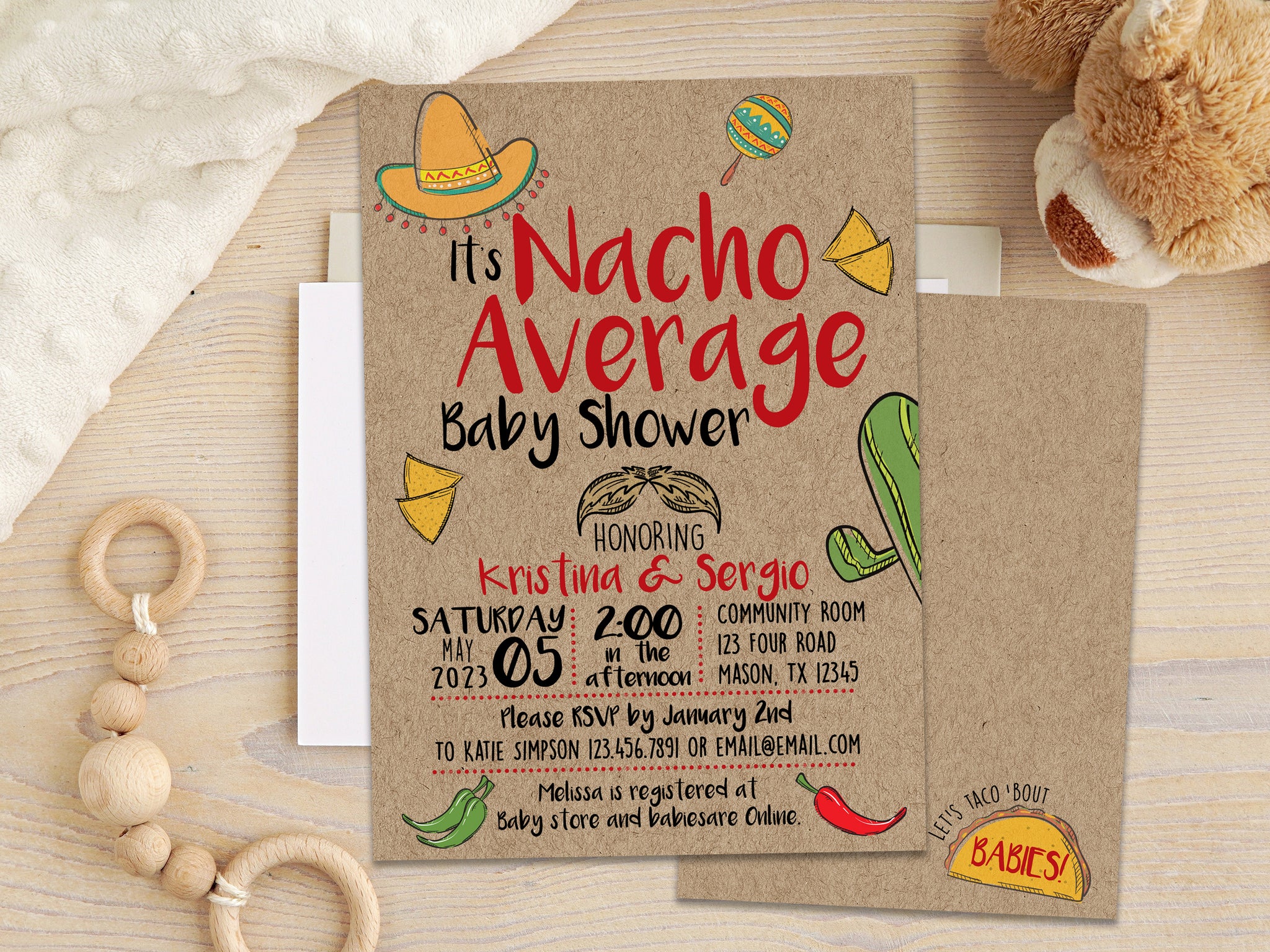 Nacho Average Baby Shower Invitations Party Print Express