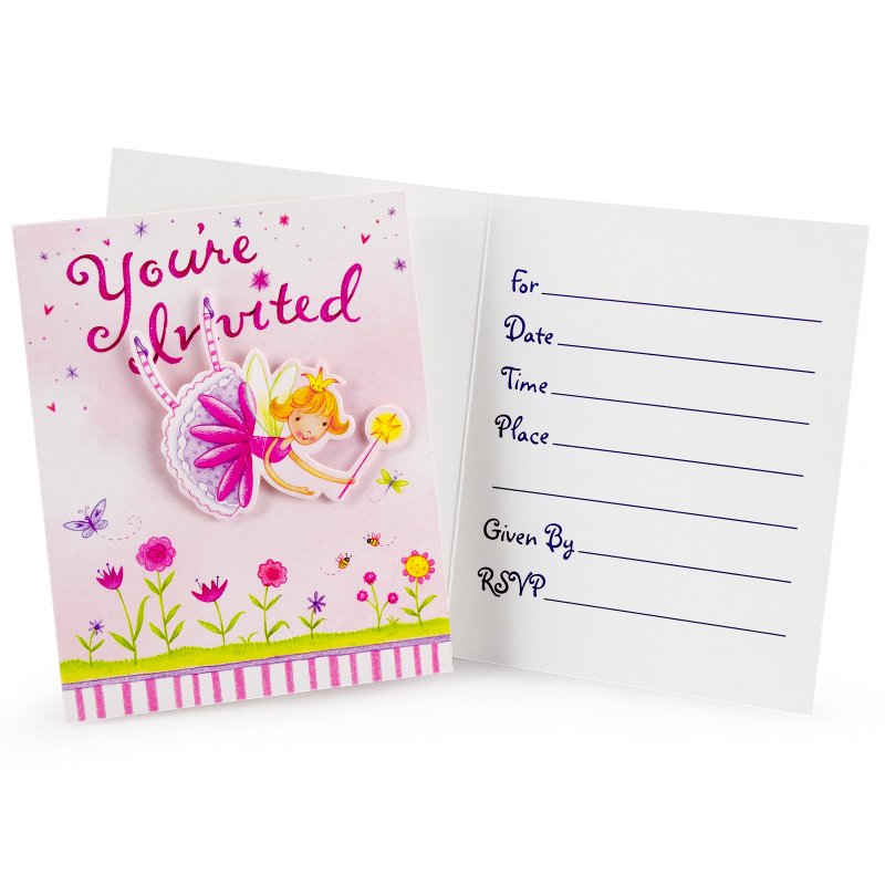 Garden Fairy Party Invitations (8 pc)