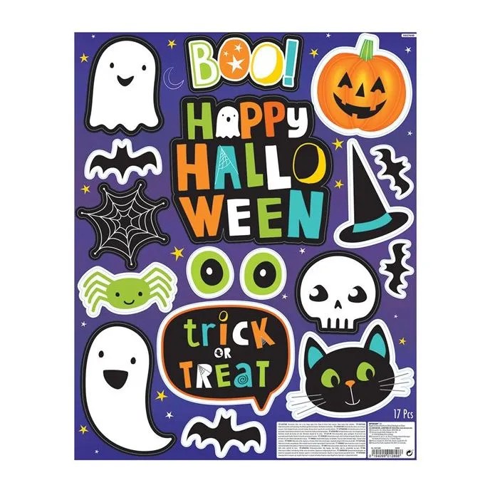 Halloween Glitzer Fenster Sticker (17Stk.) online bestellen Party Spirit