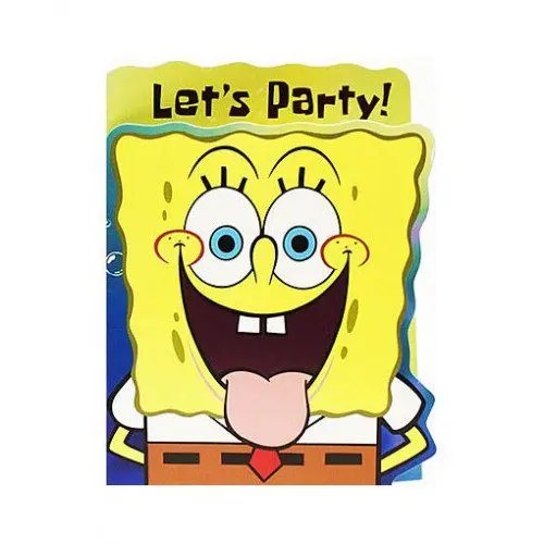 Spongebob Invitations 8/pack Best Party Supplies Store in Nigeria