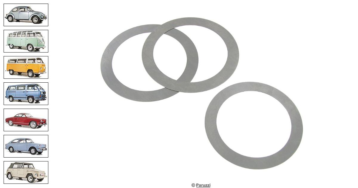 Crankshaft end play shims 0.34 mm (3 pieces). Paruzzi number 1576