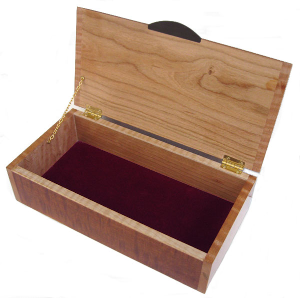 Handmade Wooden Box Keepsake Box made of Sapele, Curly Maple