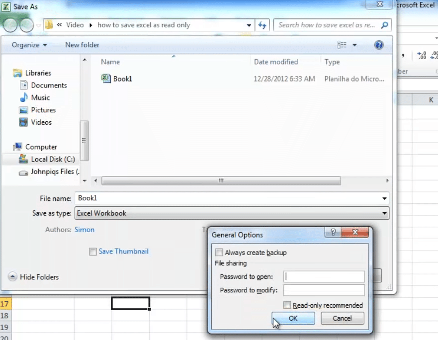 How to Remove ReadOnly from Excel Windows Password Reset