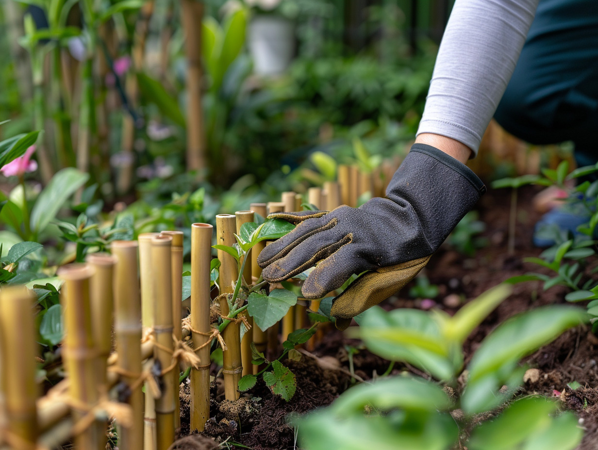 Installation d'une petite barrière en bambou étapes et conseils