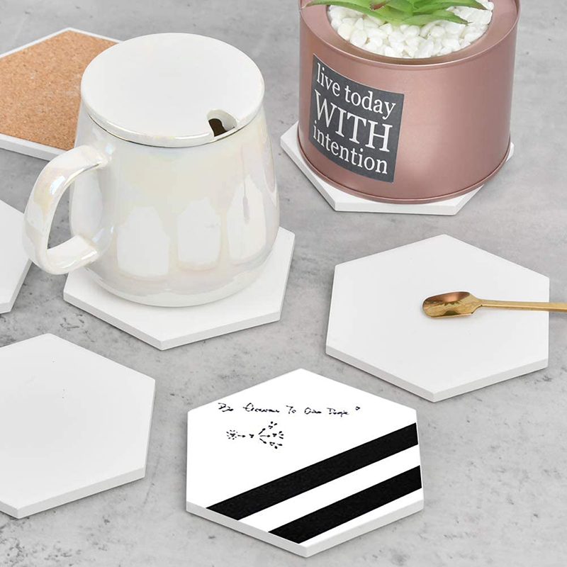 Blank ceramic coaster hexagon