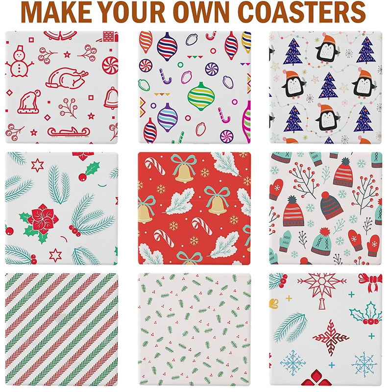 Ceramic Tiles for Crafts White Ceramic Coasters for Crafts Blank