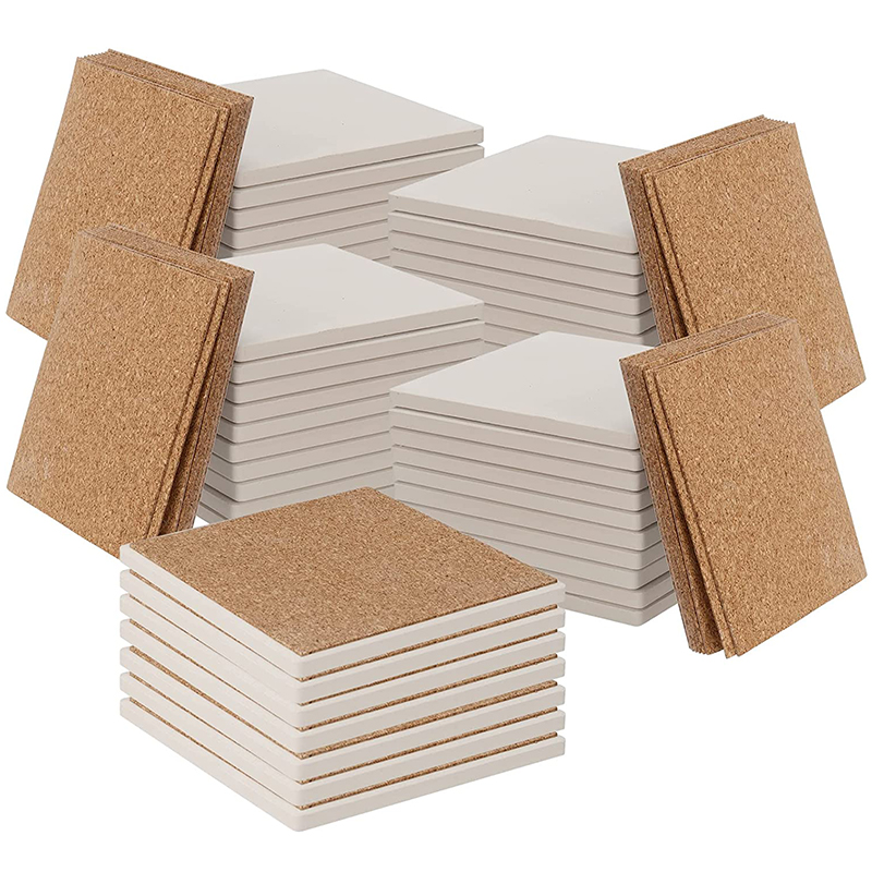 4 Inches Blank Absorbent White Unglazed Craft Ceramic Tiles Coasters