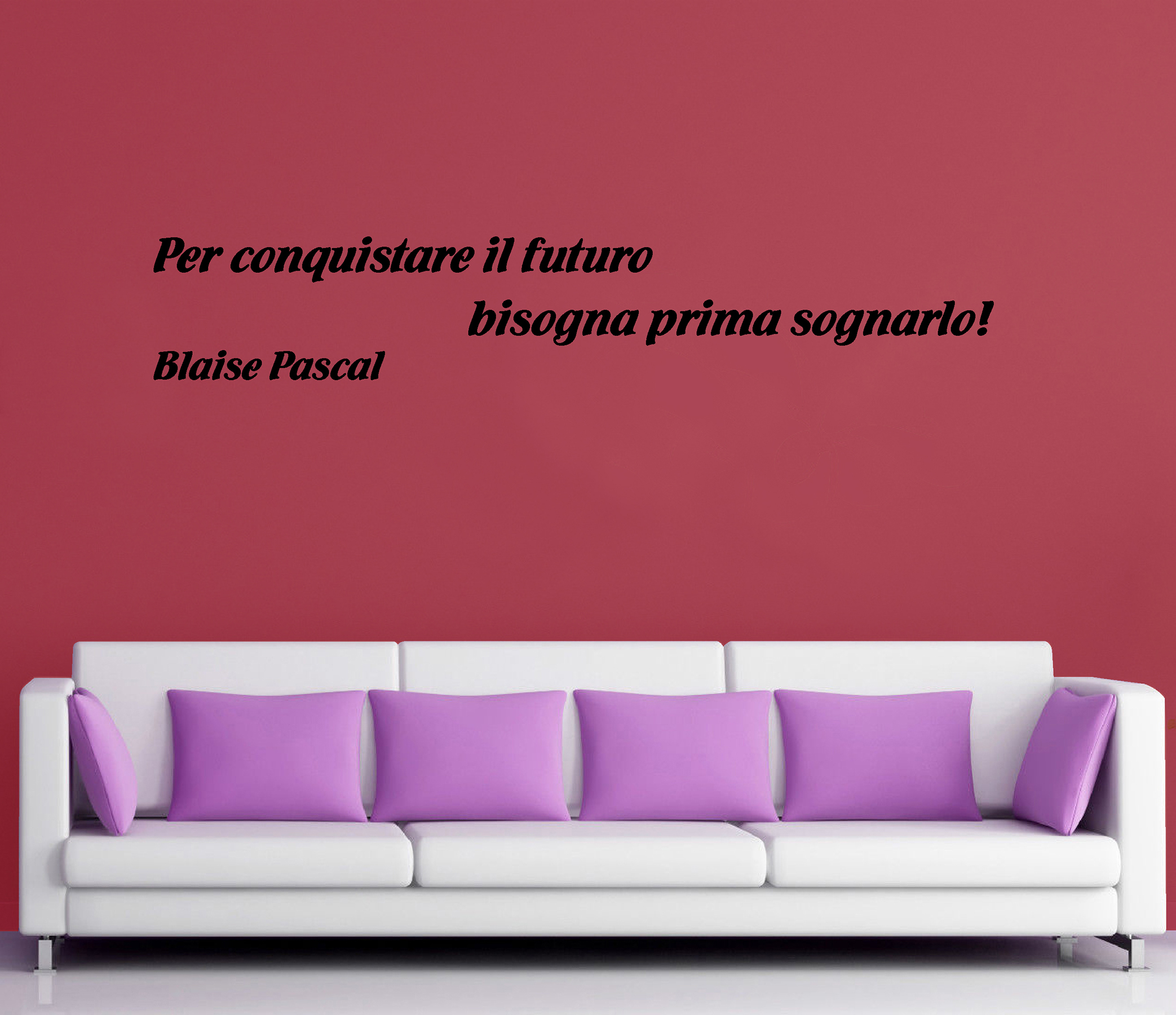 WALL STICKERS ADESIVI MURALI Blaise Pascal Aforismi Frasi Famose Parete