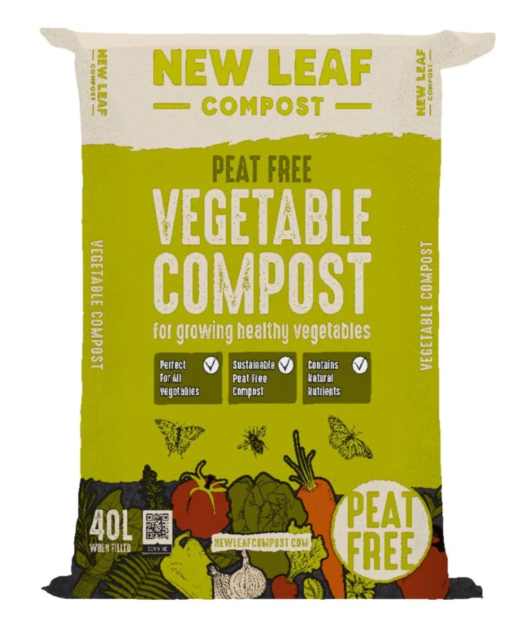 NEW LEAF Organic Peat Free Vegetable Compost 40 Litre Patch