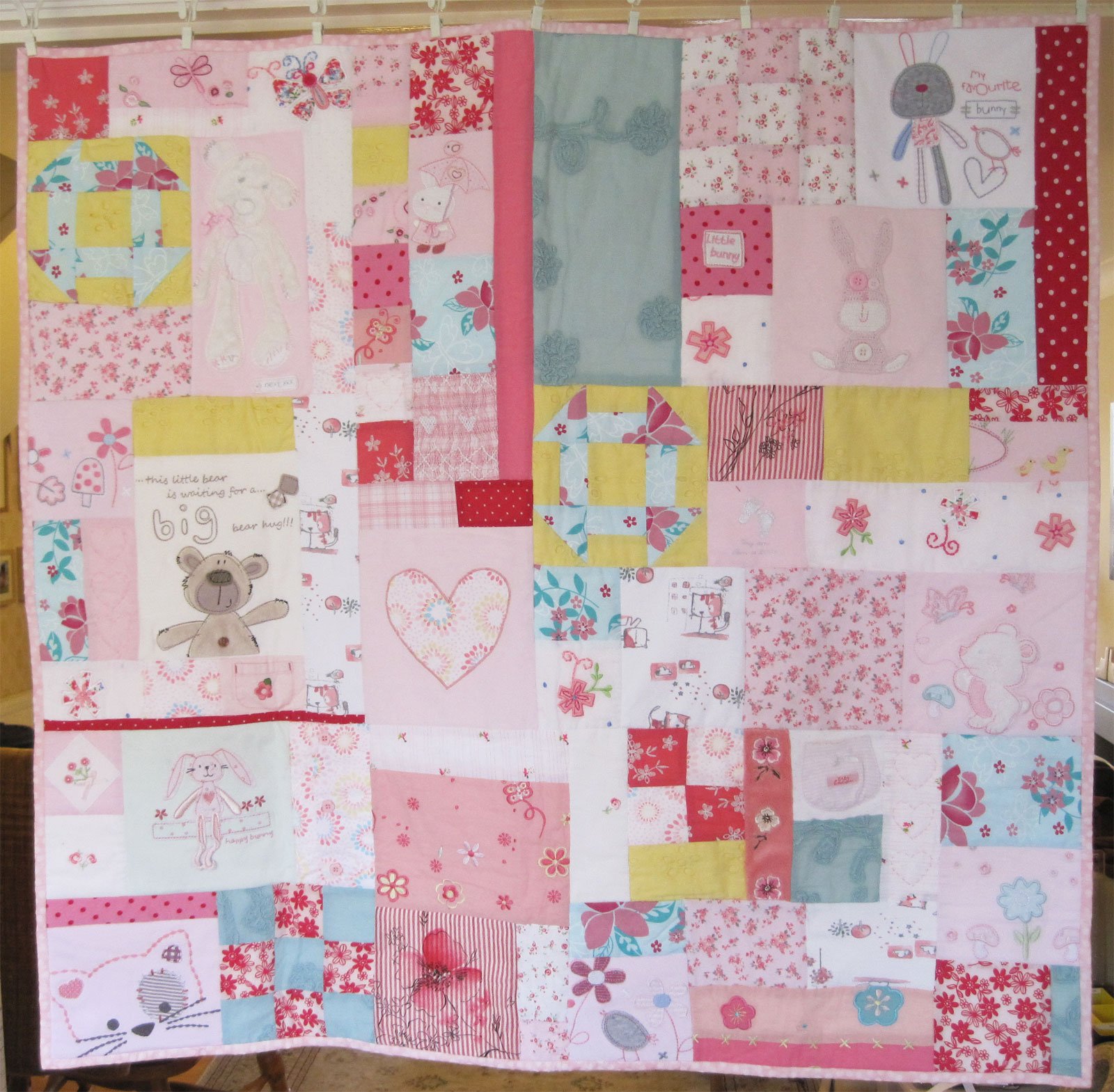 Baby girl's memory patchwork quilt