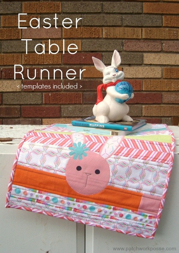 Quilt As You Go Table Runner Tutorial With Free Printable Applique Patchwork Posse