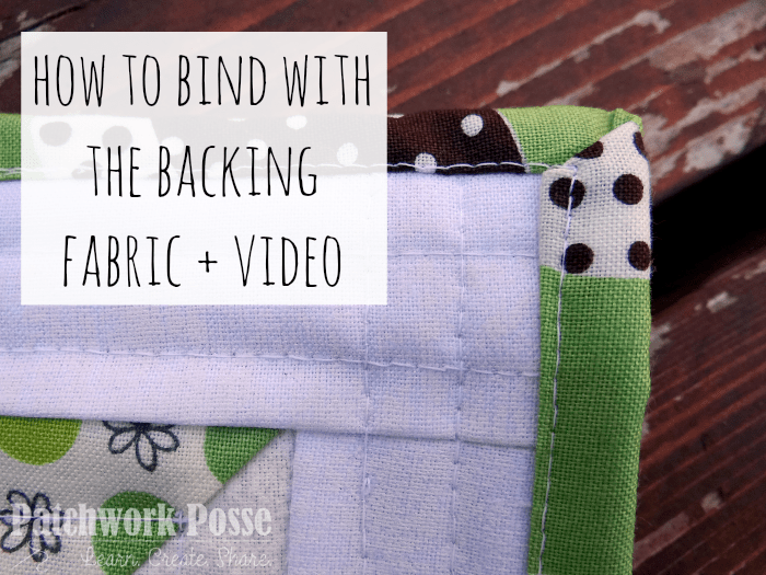 Binding a Quilt with the Backing Fabric Video