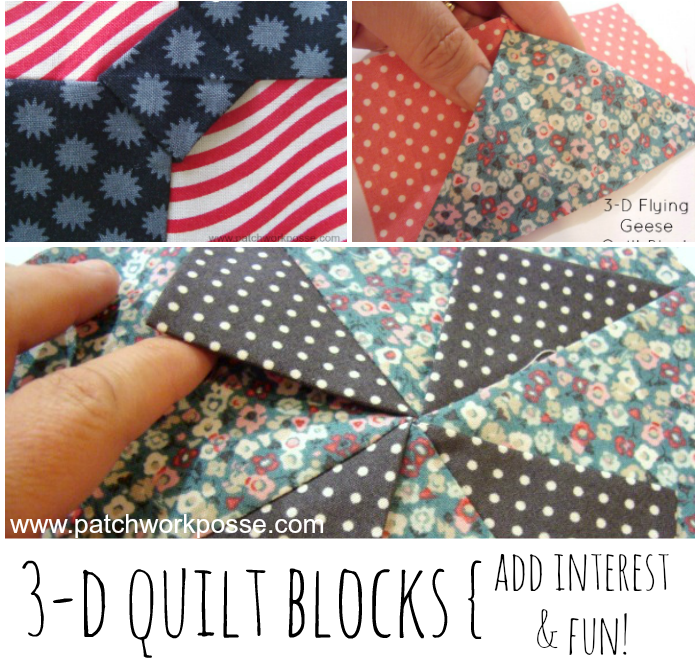Easy 3 Dimensional Quilt Blocks Patchwork Posse
