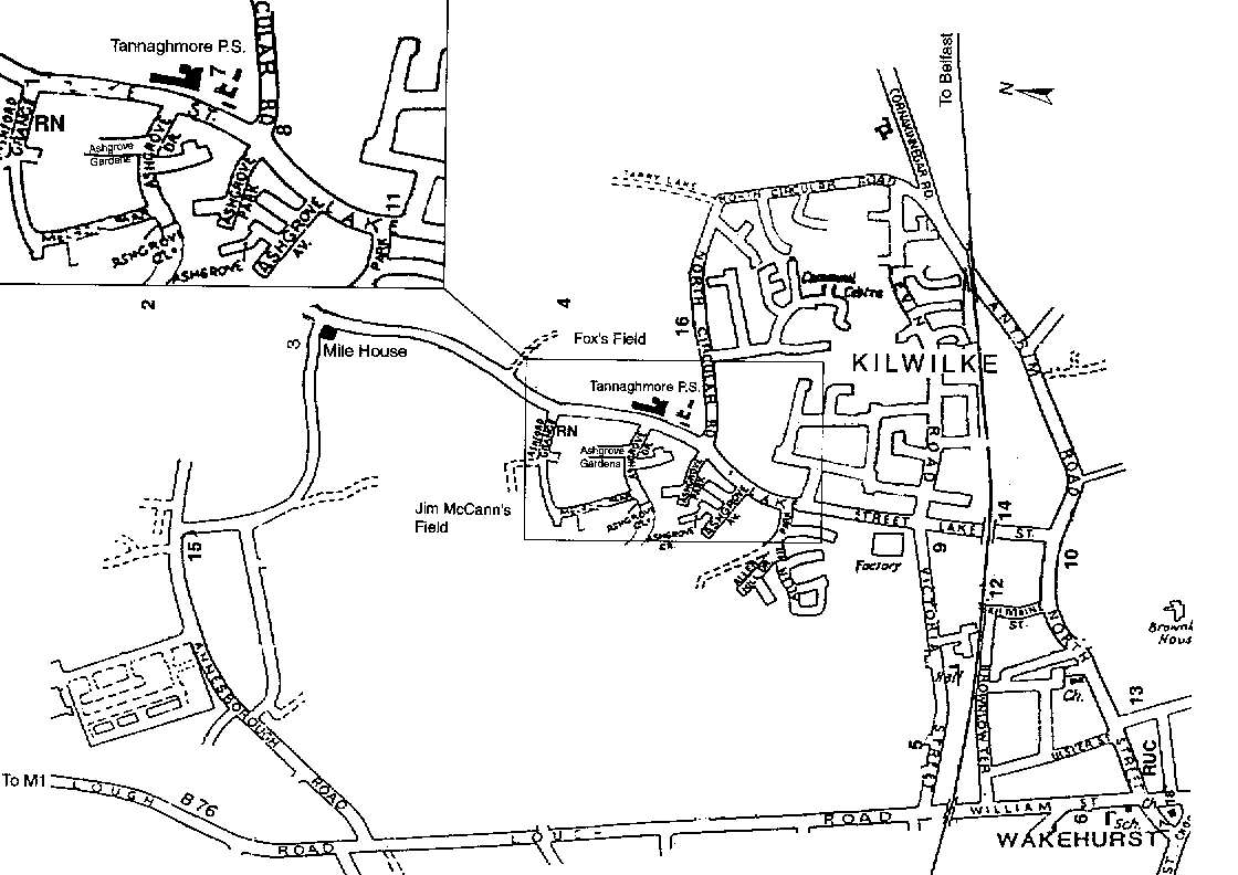 Lurgan Northern Ireland Map Map of Lurgan The Pat Finucane Centre