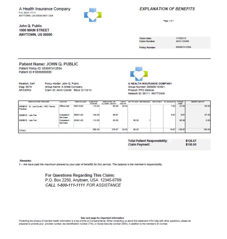 What Does an EOB Statement Look Like? Patient Advocate Foundation