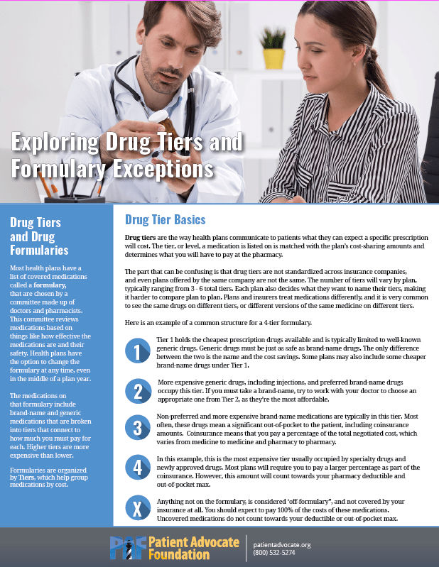 Exploring Drug Tiers and Formulary Exceptions Patient Advocate Foundation